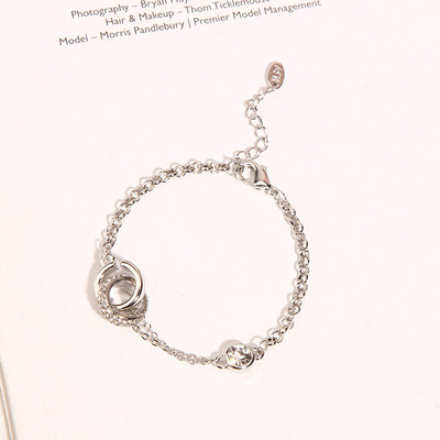 Bratara de dama de culoare auriu si argintiu cu pietre