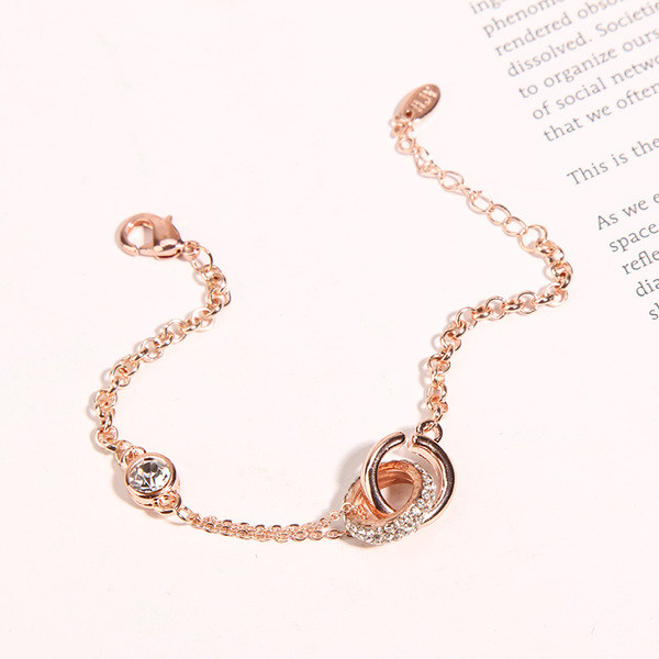 Bratara de dama de culoare auriu si argintiu cu pietre