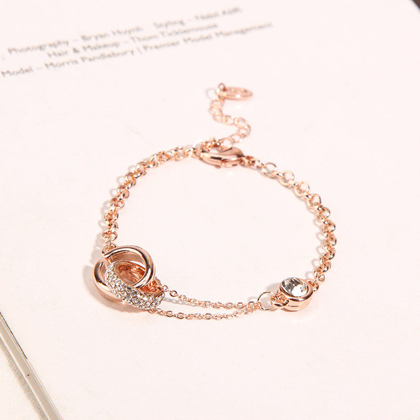 Bratara de dama de culoare auriu si argintiu cu pietre