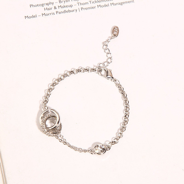 Bratara de dama de culoare auriu si argintiu cu pietre