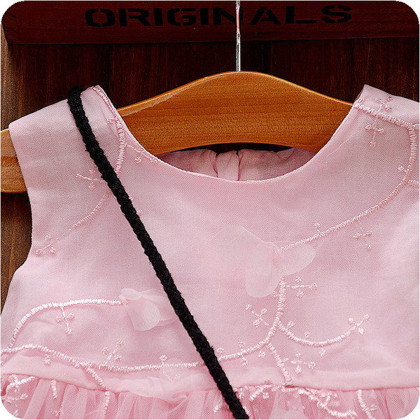 Rochie eleganta pentru bebelusi in roz si bej pentru fete