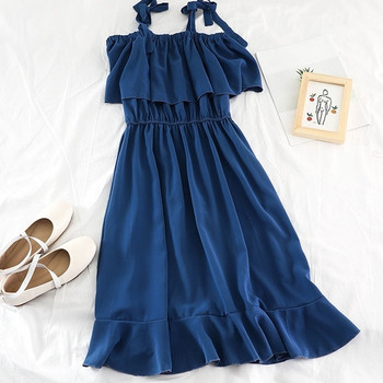 Rochie casual de dama cu talie elastica in mai multe culori