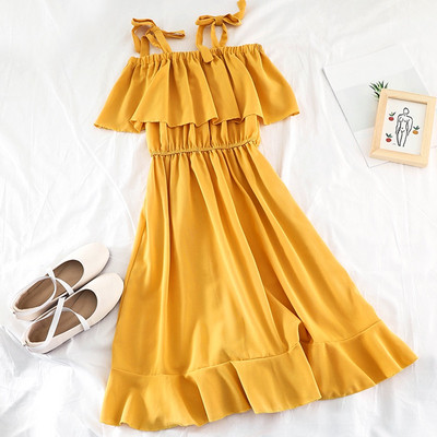 Rochie casual de dama cu talie elastica in mai multe culori