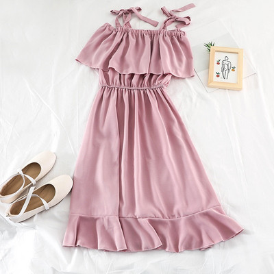 Rochie casual de dama cu talie elastica in mai multe culori