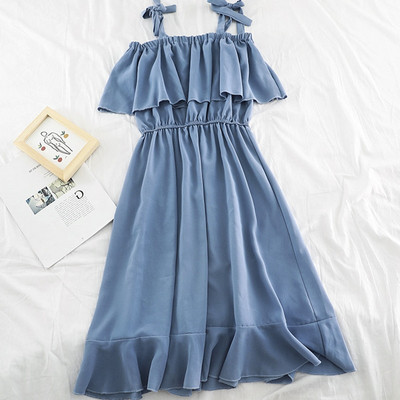 Rochie casual de dama cu talie elastica in mai multe culori