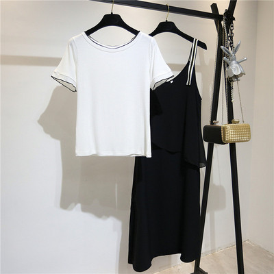 Set zilnic de damă din două părți tricou + rochie