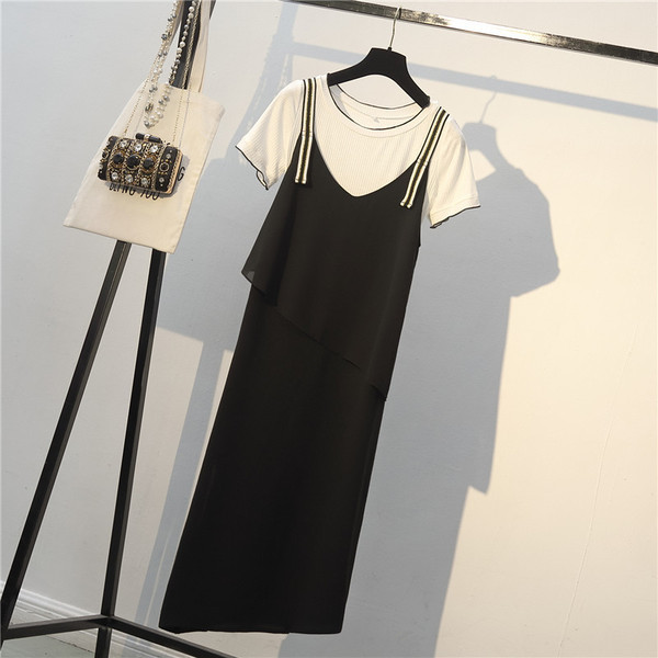 Set zilnic de damă din două părți tricou + rochie