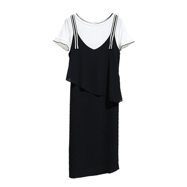 Set zilnic de damă din două părți tricou + rochie