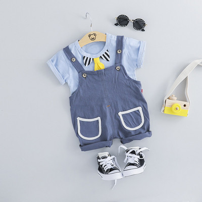 Set bebe model nou bluza + salopeta pentru baieti in doua culori