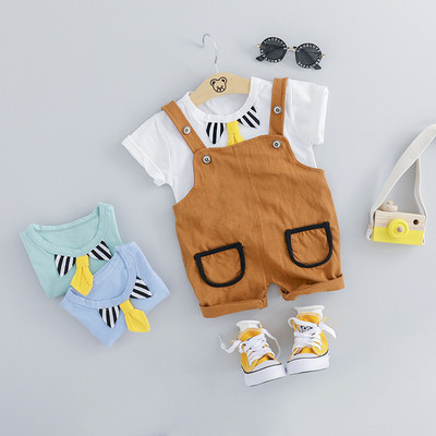 Set bebe model nou bluza + salopeta pentru baieti in doua culori