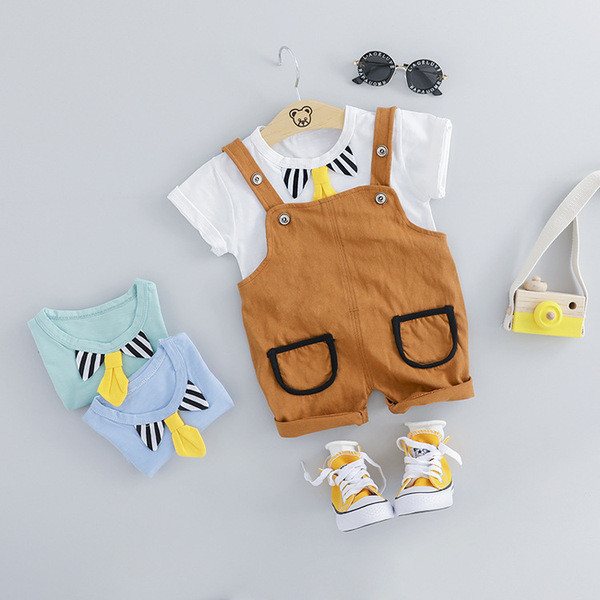 Set bebe model nou bluza + salopeta pentru baieti in doua culori