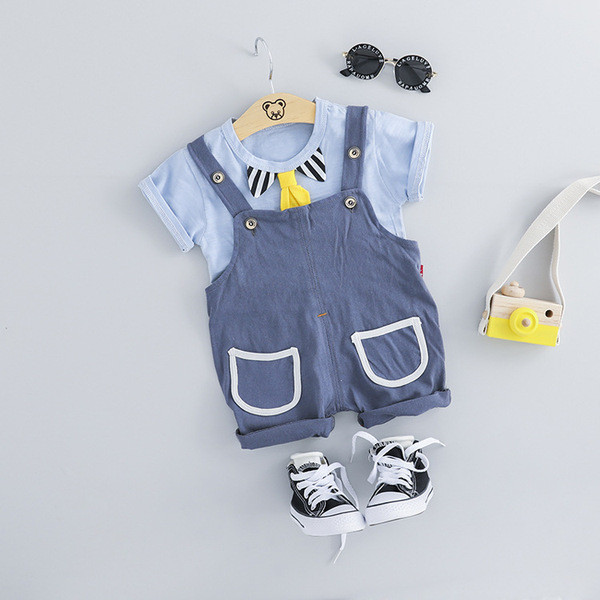 Set bebe model nou bluza + salopeta pentru baieti in doua culori