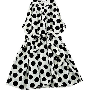 Pöttyös női nyári ruha fekete-fehér színben