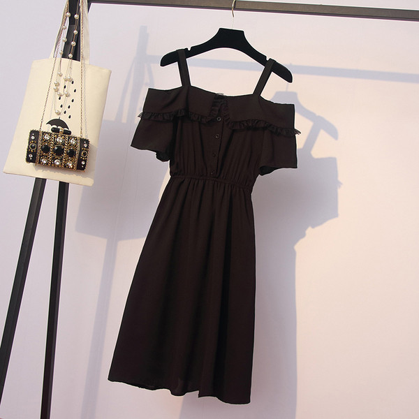 Rochie moderna de dama cu bretele subtiri in negru si rosu