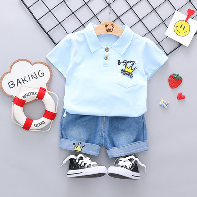 Set bebe model nou tricou si pantaloni pentru baieti in mai multe culori