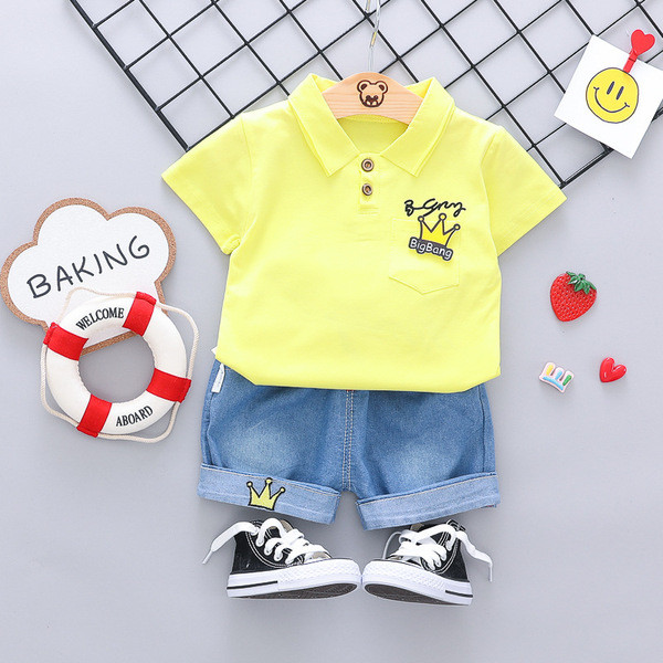 Set bebe model nou tricou si pantaloni pentru baieti in mai multe culori