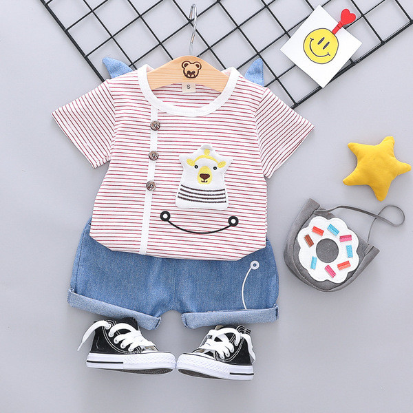 Set bebelus din doua piese pentru baieti in doua culori