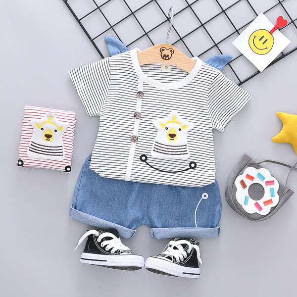 Set bebelus din doua piese pentru baieti in doua culori