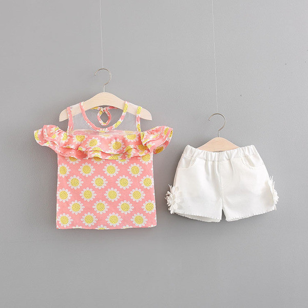 Set bebelusi pentru fetite bluza si pantaloni in roz