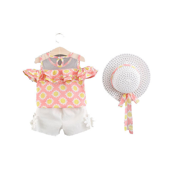 Set bebelusi pentru fetite bluza si pantaloni in roz