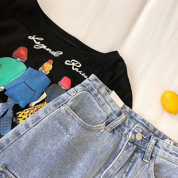 Fusta dama casual din denim cu buzunar albastru