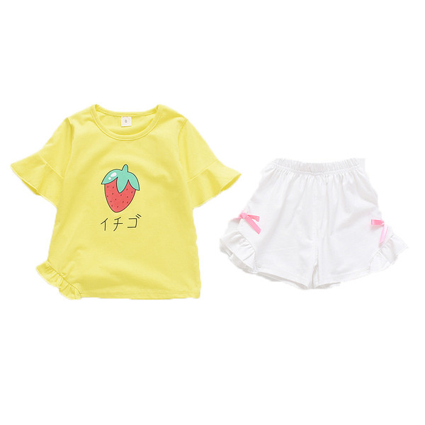 Set bebelus modern pentru fete in galben, verde si roz