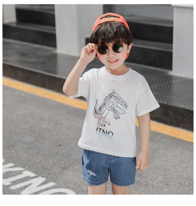 Tricou casual pentru copii alb si gri - pentru baieti