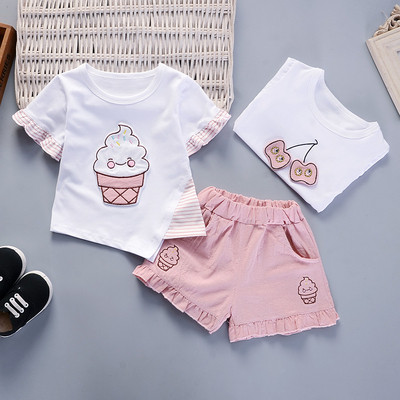 Модерен бебешки комплект за момичета блуза и панталон два модела