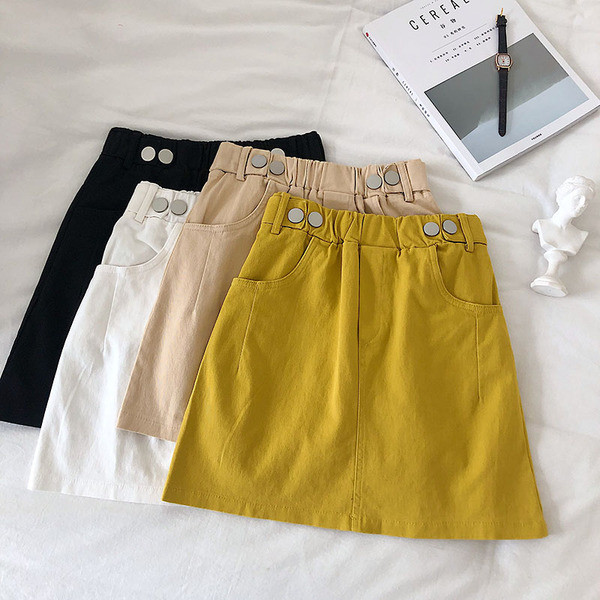 Fusta dama casual cu talie elastica in mai multe culori