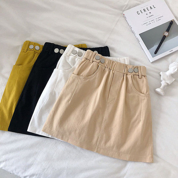 Fusta dama casual cu talie elastica in mai multe culori