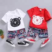 Set zilnic pentru copii în roșu și alb pentru băieți