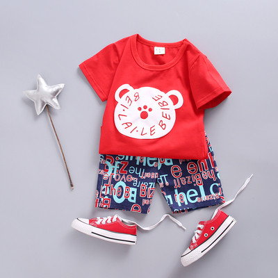 Set zilnic pentru copii în roșu și alb pentru băieți