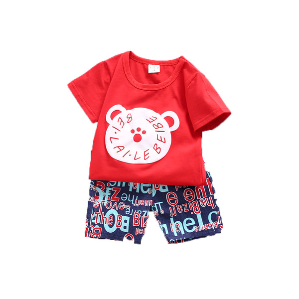 Set zilnic pentru copii în roșu și alb pentru băieți