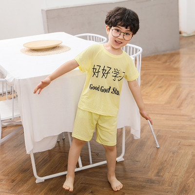 Pijamale pentru copii cu inscriptii in trei culori pentru baieti