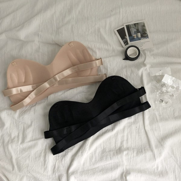 Sutien de damă elegant tip bridgette în negru și bej