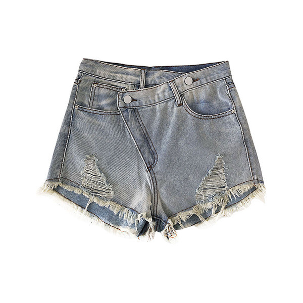 Pantaloni scurți de damă cu motive rupte în două culori