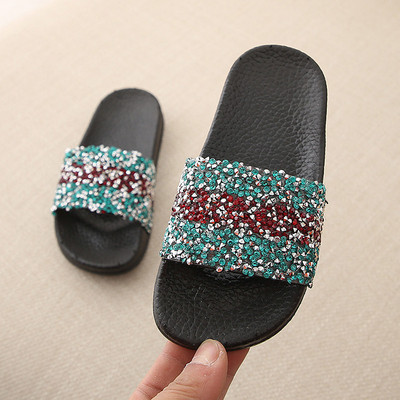 Papuci copii moderni pentru fete - in trei culori cu pietre