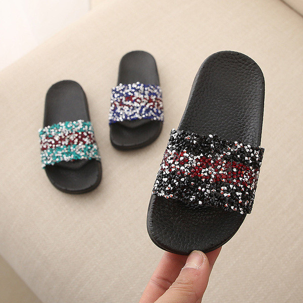 Papuci copii moderni pentru fete - in trei culori cu pietre