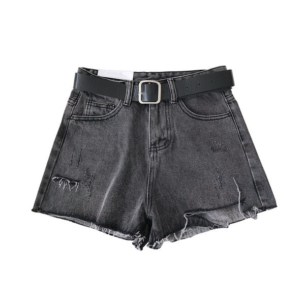 Pantaloni scurți moderni de damă în negru și albastru