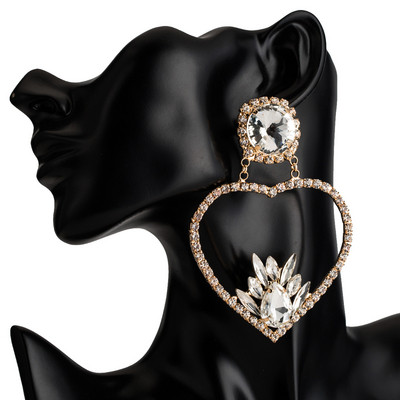 Cercei de dama cu pietre de culoare auriu si argintiu