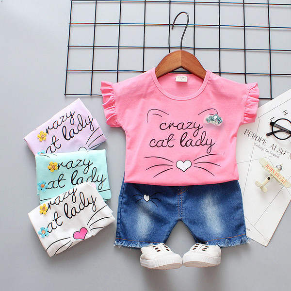 Set bebelus modern pentru fete cu aplicare in mai multe culori