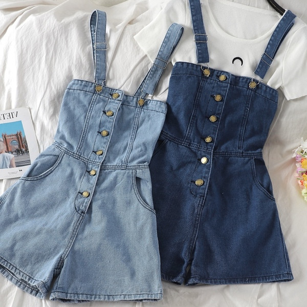 Salopeta de dama din denim in culori deschise si inchise