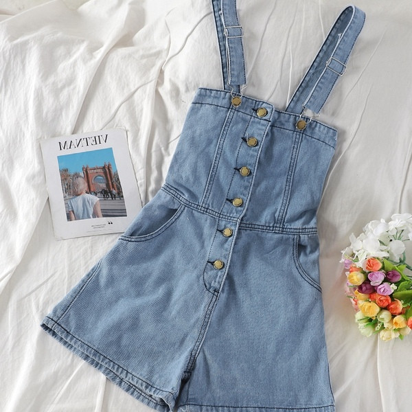 Salopeta de dama din denim in culori deschise si inchise