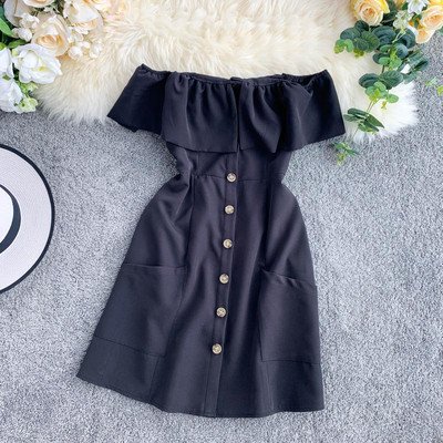 Rochie moderna de dama cu umerii deschisi in mai multe culori