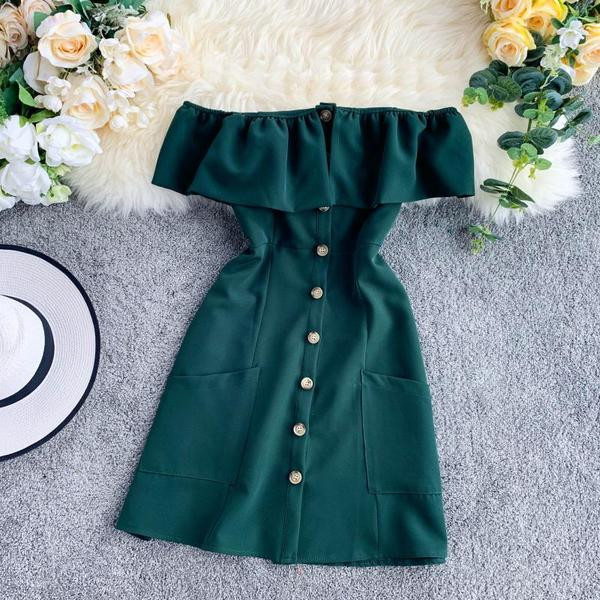 Rochie moderna de dama cu umerii deschisi in mai multe culori