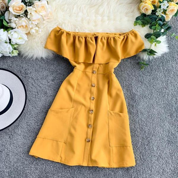 Rochie moderna de dama cu umerii deschisi in mai multe culori