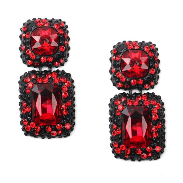 Cercei de dama cu un element de pietre in trei culori