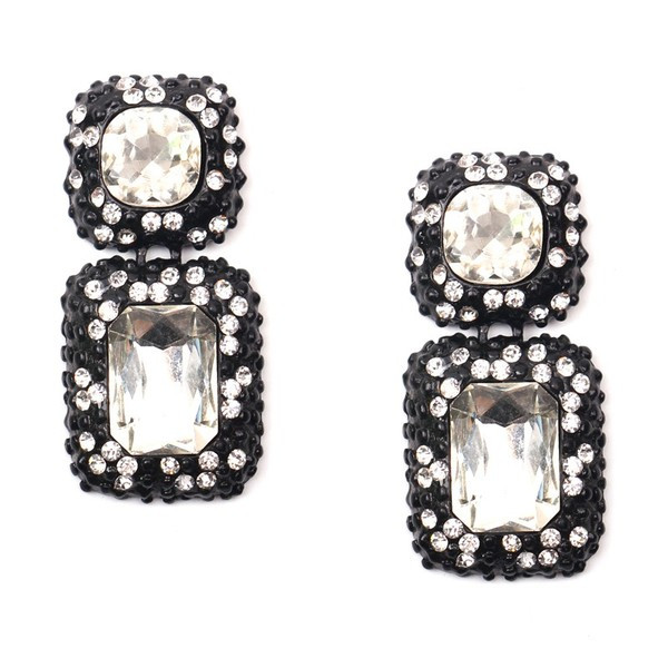 Cercei de dama cu un element de pietre in trei culori