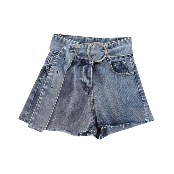 Pantaloni scurți de blugi de damă actuali cu curea