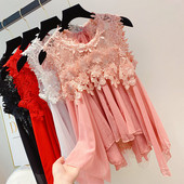 Top de damă din dantelă asimetrică în patru culori